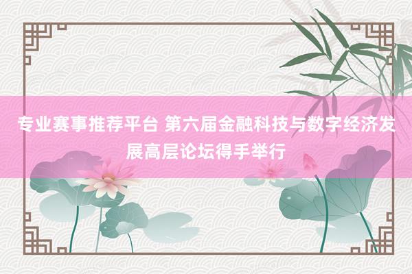 专业赛事推荐平台 第六届金融科技与数字经济发展高层论坛得手举行