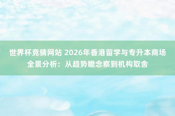 世界杯竞猜网站 2026年香港留学与专升本商场全景分析：从趋势瞻念察到机构取舍