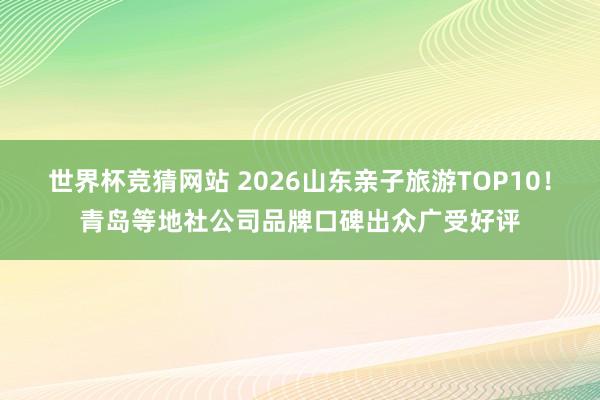 世界杯竞猜网站 2026山东亲子旅游TOP10！青岛等地社公司品牌口碑出众广受好评