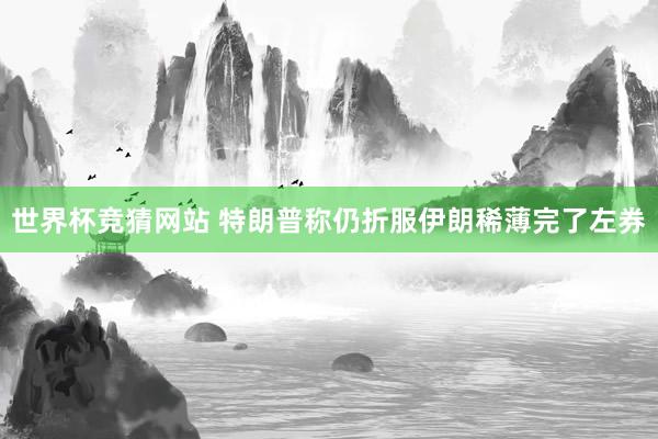 世界杯竞猜网站 特朗普称仍折服伊朗稀薄完了左券