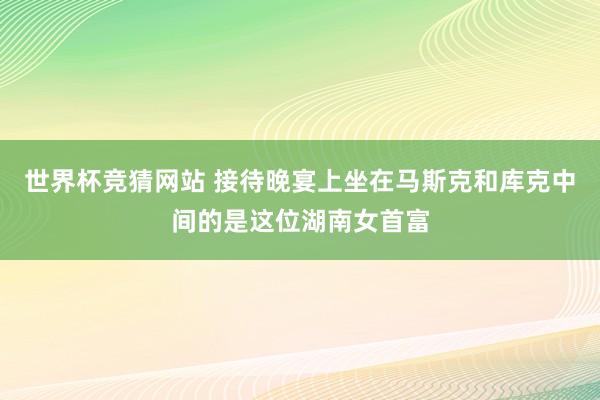 世界杯竞猜网站 接待晚宴上坐在马斯克和库克中间的是这位湖南女首富