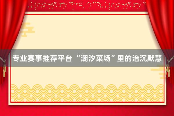 专业赛事推荐平台 “潮汐菜场”里的治沉默慧