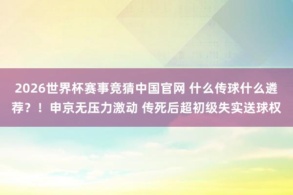 2026世界杯赛事竞猜中国官网 什么传球什么遴荐？！申京无压力激动 传死后超初级失实送球权