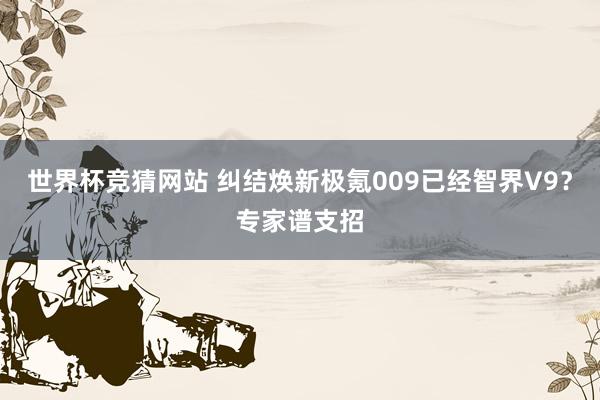 世界杯竞猜网站 纠结焕新极氪009已经智界V9？专家谱支招