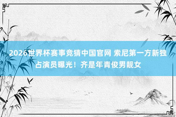 2026世界杯赛事竞猜中国官网 索尼第一方新独占演员曝光！齐是年青俊男靓女
