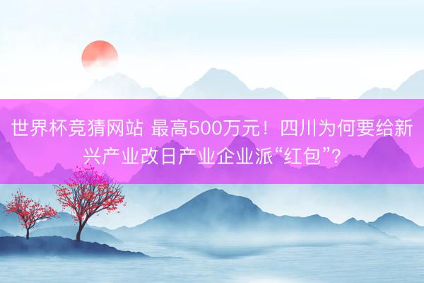 世界杯竞猜网站 最高500万元！四川为何要给新兴产业改日产业企业派“红包”？