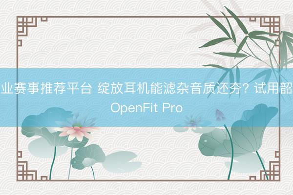 专业赛事推荐平台 绽放耳机能滤杂音质还夯? 试用韶音OpenFit Pro